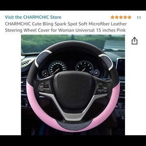 CHARMCHIC Microfiber Leather Steering Wheel Cover